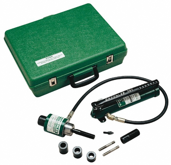 Greenlee 4 Piece, 1/2 to 2" Punch Hole Dia, Hydraulic Knockout Set - 7646