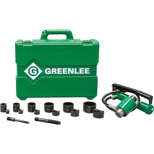 Greenlee 4 Piece, 1/2 to 2" Punch Hole Dia, Hydraulic Knockout Set - 7646