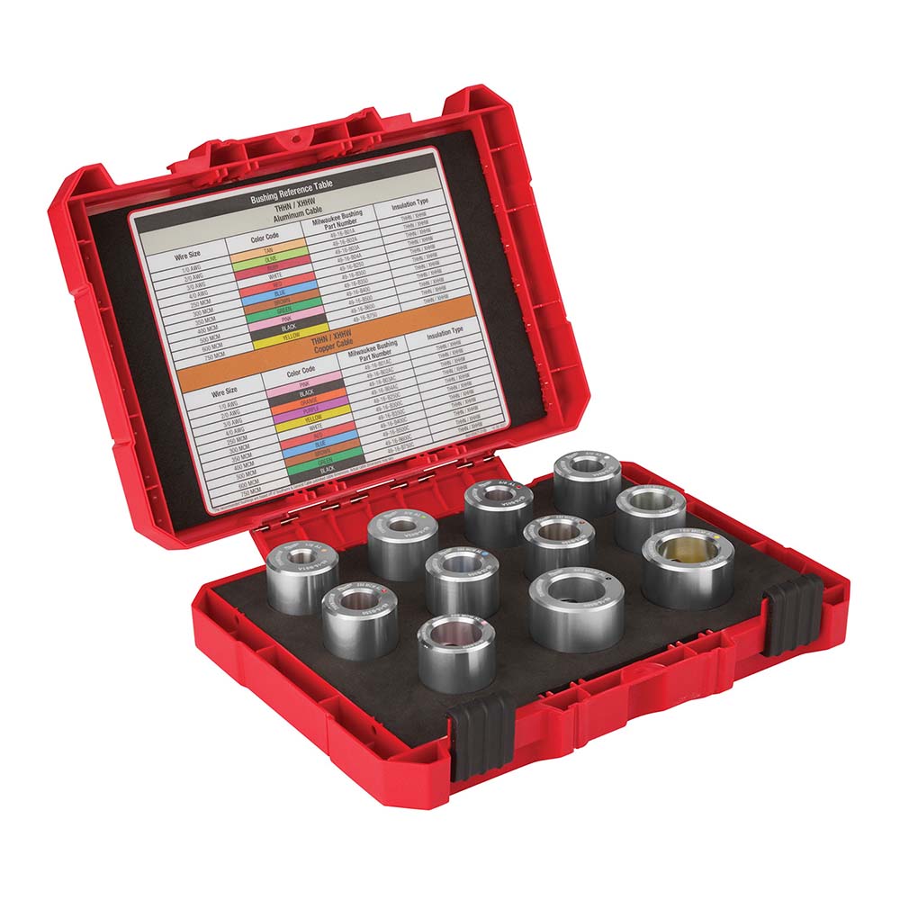 Milwaukee Tool Bushing Kit: 11 Pc, Case, Use on M12 & M18 Cable Stripper - 49-16-BKITA