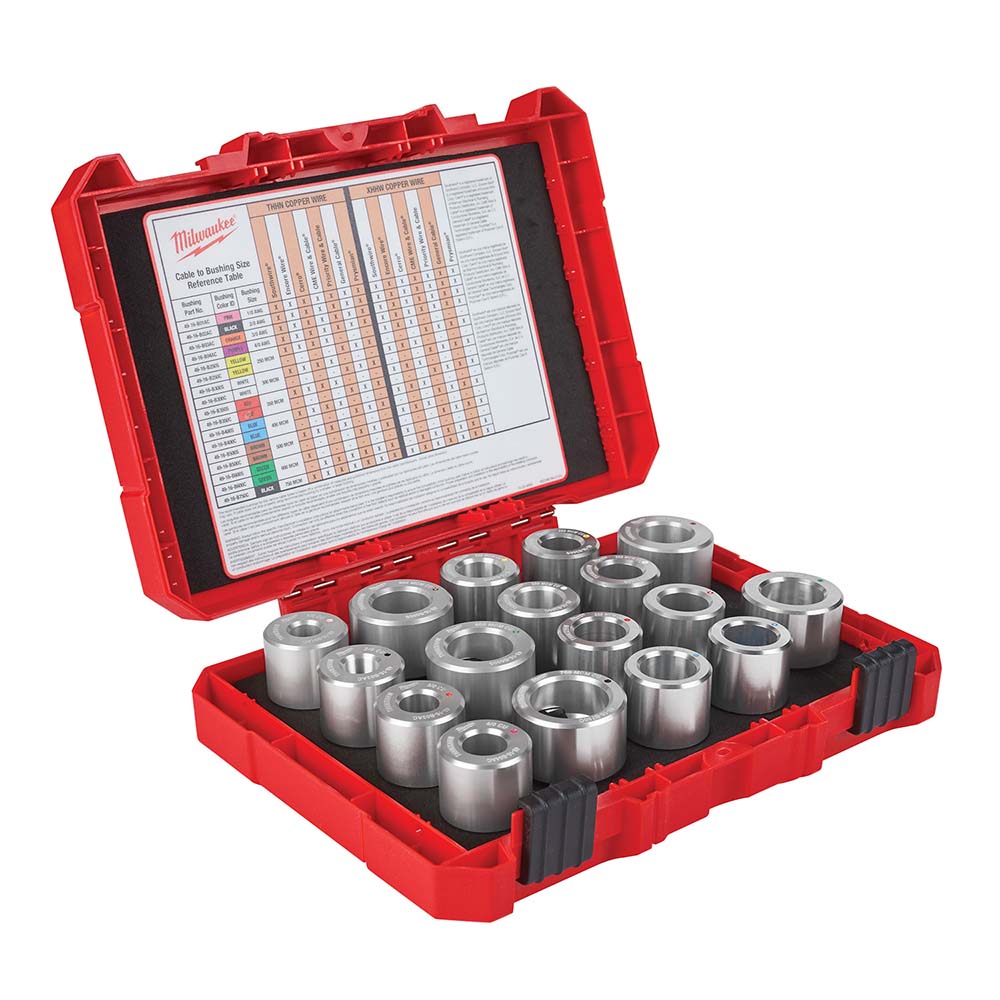 Milwaukee Tool Bushing Kit: 11 Pc, Case, Use on M12 & M18 Cable Stripper - 49-16-BKITA