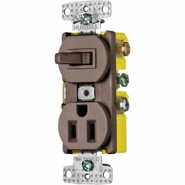 Cooper Wiring Devices 1 Pole, 120 VAC, 15 Amp, Flush Mounted, Combination Night Light - 7737LA-BOX