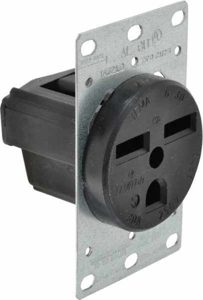 Leviton Straight Blade Single Receptacle: NEMA 6-50R, 50 Amps, Self-Grounding - 5378
