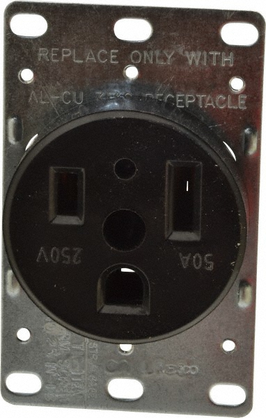 Leviton Straight Blade Single Receptacle: NEMA 6-50R, 50 Amps, Self-Grounding - 5378