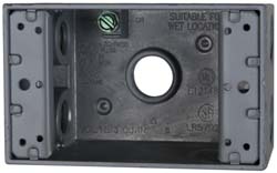 Cooper Crouse-Hinds Electrical Outlet Box: Aluminum, Rectangle, 4-9/16" OAH, 2-7/8" OAW, 2" OAD, 1 Gang - TP7058