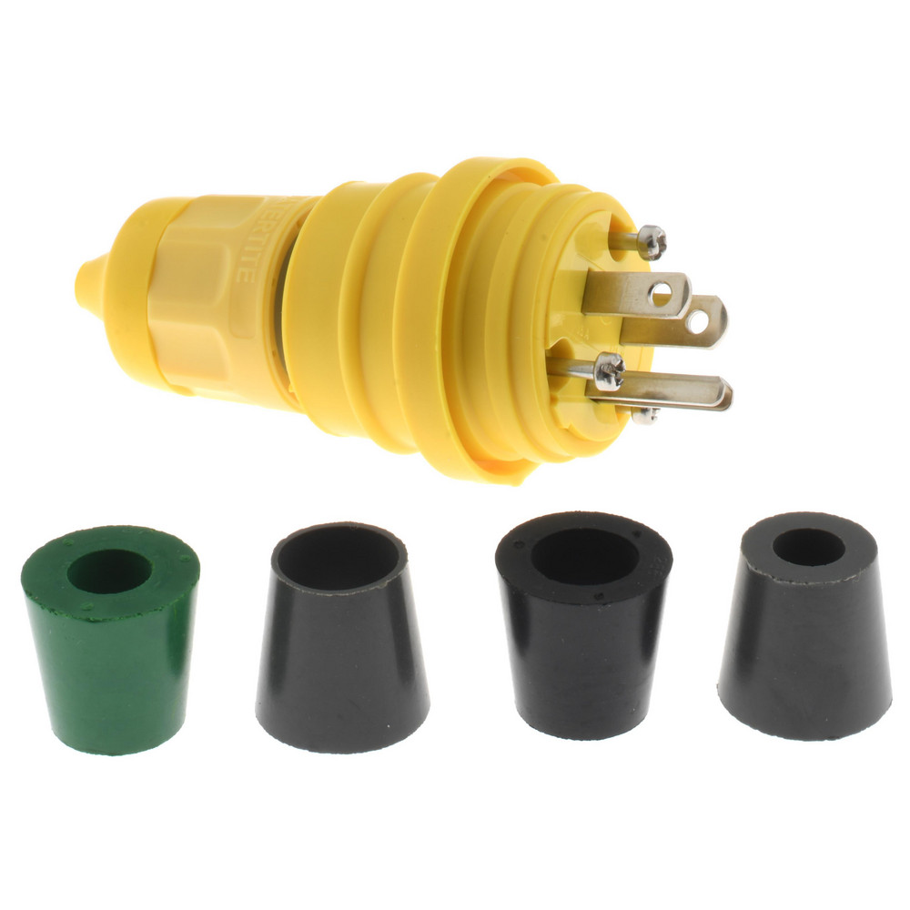 Ericson Mfg Twist Lock Plugs & Connectors: Connector Type: Connector; Grade: Industrial; Material: Nylon, PBT, Brass, Thermoplastic Elastomer; Grounding Style: Grounding - 2428-CW6P-AM