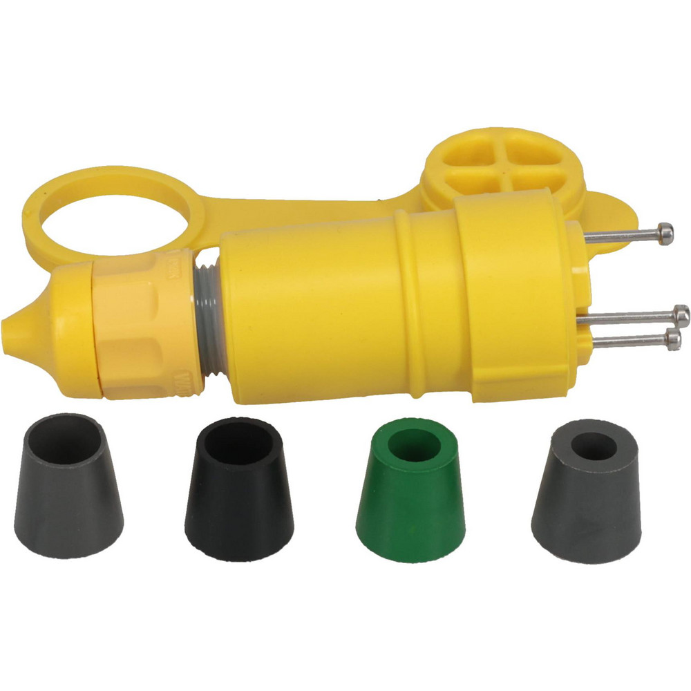 Ericson Mfg Twist Lock Plugs & Connectors: Connector Type: Connector; Grade: Industrial; Material: Nylon, PBT, Brass, Thermoplastic Elastomer; Grounding Style: Grounding - 2428-CW6P-AM