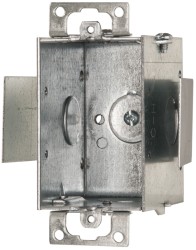 Cooper Crouse-Hinds Electrical Switch Box: Steel, Rectangle, 3" OAH, 2" OAW, 2-1/2" OAD, 1 Gang - TP216