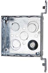Cooper Crouse-Hinds Electrical Outlet Box: Steel, Square, 4" OAH, 4" OAW, 1-1/2" OAD, 1 Gang - TP423