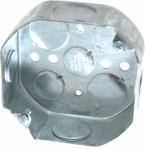 Hubbell-Raco Electrical Device Box: Steel, Square, 4" OAH, 4" OAW, 2.188" OAD, 2 Gangs - 683