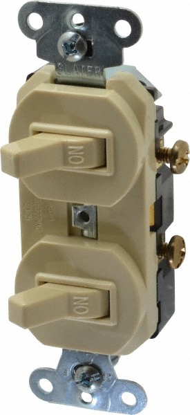 Pass & Seymour 1 Pole, 120/125 Volt, 15 Amp, 1 Outlet, Flush Mounted, Self Grounding, Tamper Resistant Combination Outlet and Switch - 691I