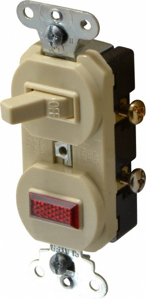 Pass & Seymour 1 Pole, 120/125 Volt, 15 Amp, 1 Outlet, Flush Mounted, Self Grounding, Tamper Resistant Combination Outlet and Switch - 691I