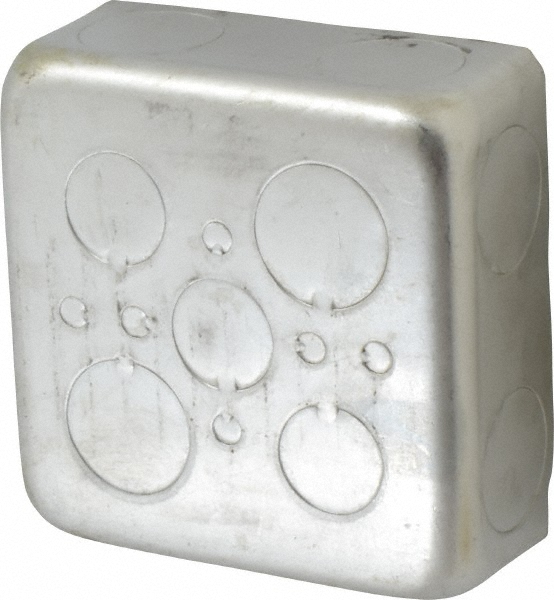 Cooper Crouse-Hinds Electrical Outlet Box: Steel, Square, 4" OAH, 4" OAW, 1-1/2" OAD, 1 Gang - TP839