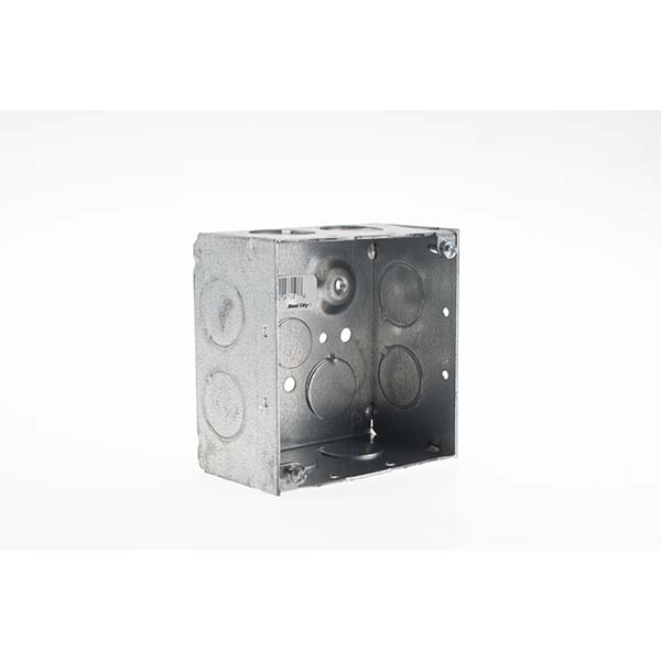 Cooper Crouse-Hinds Electrical Outlet Box: Steel, Square, 4" OAH, 4" OAW, 2-1/8" OAD, 1 Gang - TP438