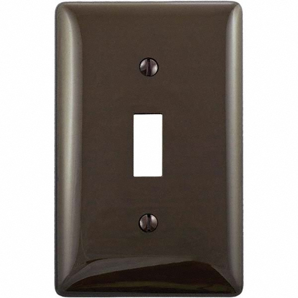 Bryant Electric Wall Plates; Wall Plate Type: Switch Plates; Wall Plate Configuration: Toggle Switch; Shape: Rectangle; Wall Plate Size: Standard; Number of Gangs: 1; Overall Length (mm): 4.6300 in; Overall Length (Inch): 4.6300; Overall Width (Decimal Inch): 2.8800; Overall Width (mm): 2.8800 in - P1I