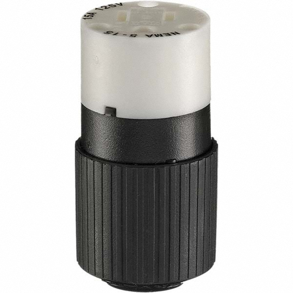 Hubbell Wiring Device-Kellems Straight Blade Adapter: Residential, 5-15R, 125VAC, Ivory - RT300I