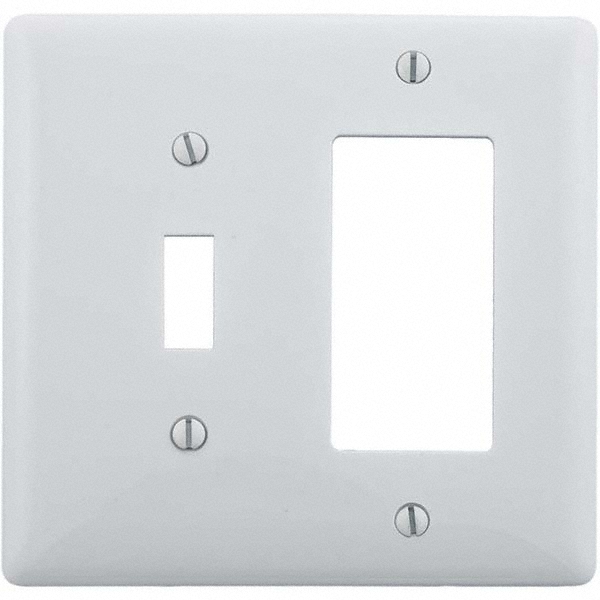 Hubbell Wiring Device-Kellems Wall Plates: Wall Plate Type: Combination Wall Plates; Color: White; Wall Plate Configuration: Toggle Switch; Material: Thermoplastic - P126W