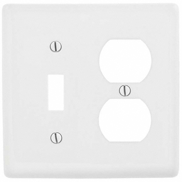 Hubbell Wiring Device-Kellems Wall Plates: Wall Plate Type: Combination Wall Plates; Color: White; Wall Plate Configuration: Toggle Switch; Material: Thermoplastic - P126W