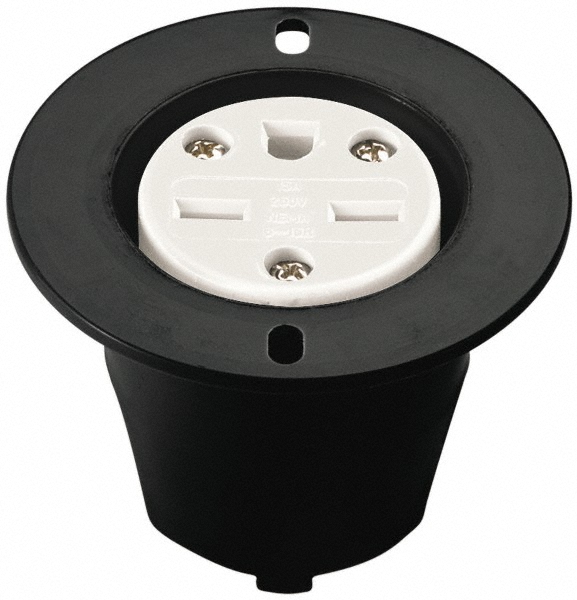 Cooper Wiring Devices Straight Blade Connector: Industrial, 5-20, 125VAC, Black - 5779C
