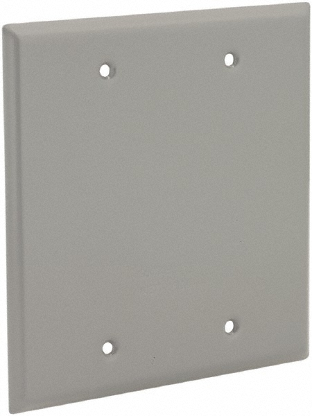 Cooper Crouse-Hinds 2 Outlet, 1/2" Hole Dia, Powder Coat Finish, Round Noncorrosive Weatherproof Box Cover - TP7306