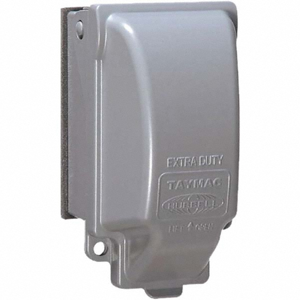Cooper Crouse-Hinds 2 Outlet, 1/2" Hole Dia, Powder Coat Finish, Round Noncorrosive Weatherproof Box Cover - TP7306