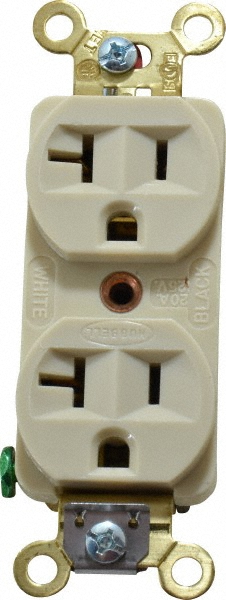 Bryant Electric Straight Blade Duplex Receptacle: NEMA 5-15R, 20 Amps, Grounded - 9352BRN