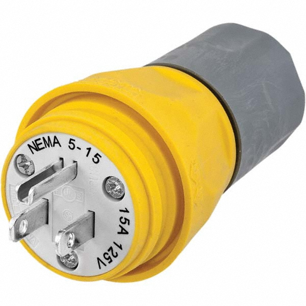 Leviton Straight Blade Plug: Residential, 5-15P, 125VAC, White - 515AN-W
