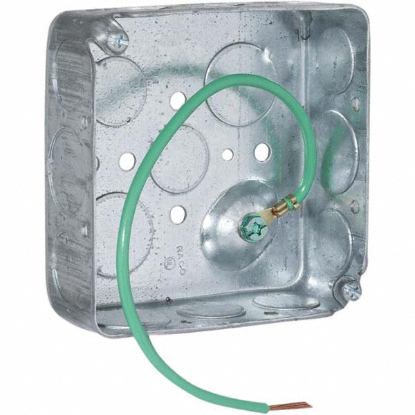 Hubbell-Raco Electrical Device Box: Steel, Square, 4" OAH, 4" OAW, 1.563" OAD, 2 Gangs - 192SM