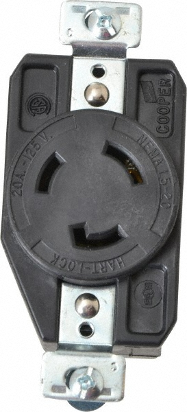 Cooper Wiring Devices 125 VAC, 20 Amp, L5-20R NEMA, Self Grounding Receptacle - CWL520R