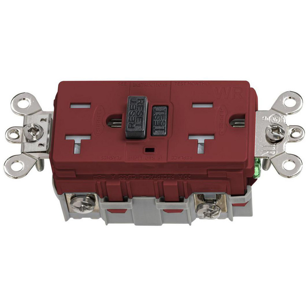 Hubbell Wiring Device-Kellems GFCI Receptacles: Receptacle Type: Duplex; Grade: Industrial, Hospital; NEMA Configuration: 5-15R - GFSG8200R