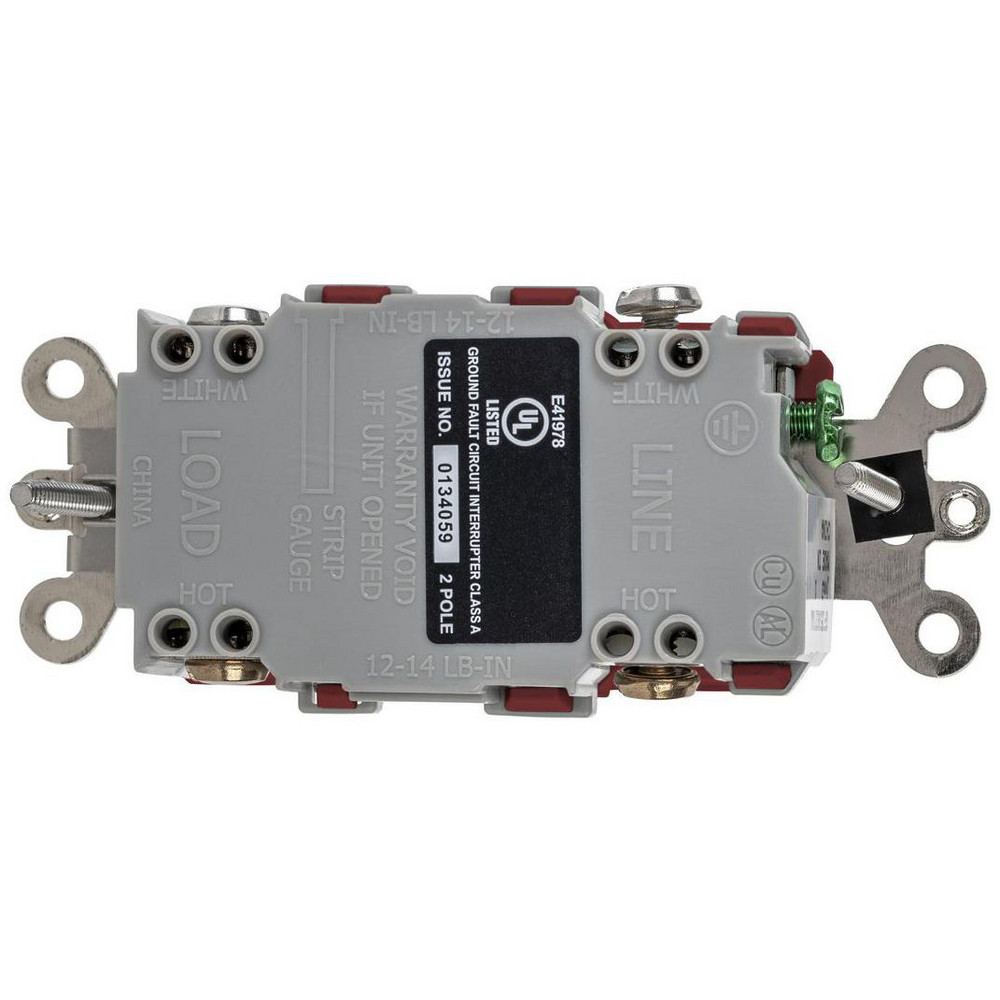 Hubbell Wiring Device-Kellems GFCI Receptacles: Receptacle Type: Duplex; Grade: Industrial, Hospital; NEMA Configuration: 5-15R - GFSG8200R