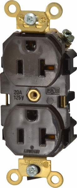 Leviton Locking Inlet: Plug, Industrial, L8-20P, 480V, Black & White - 2341