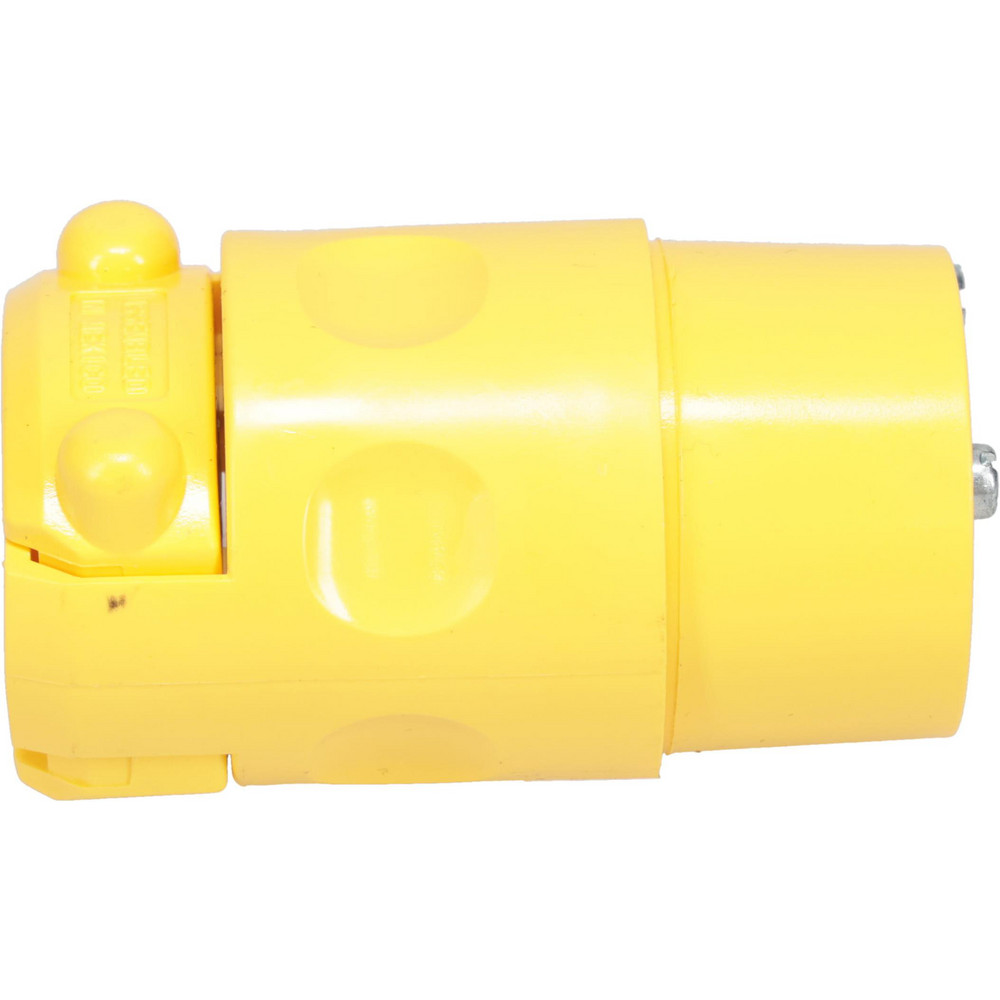 Leviton Locking Inlet: Plug, Industrial, L8-20P, 480V, Black & White - 2341