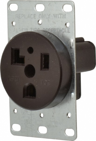 Cooper Wiring Devices Straight Blade Single Receptacle: NEMA 5-30R, 30 Amps, Self-Grounding - 1233-BOX