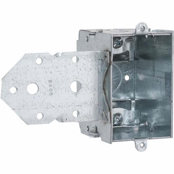Hubbell-Raco Electrical Device Box: Steel, Rectangle, 3.38" OAH, 3.969" OAW, 2-1/2" OAD, 1 Gang - 502