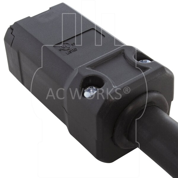 Ac Works SOOW; Cold Weather Extension Cord, 10 AWG, Indoor/Outdoor, 10/3, 1 Outlets, Black, Rubber, Nylon - SD520PR-025