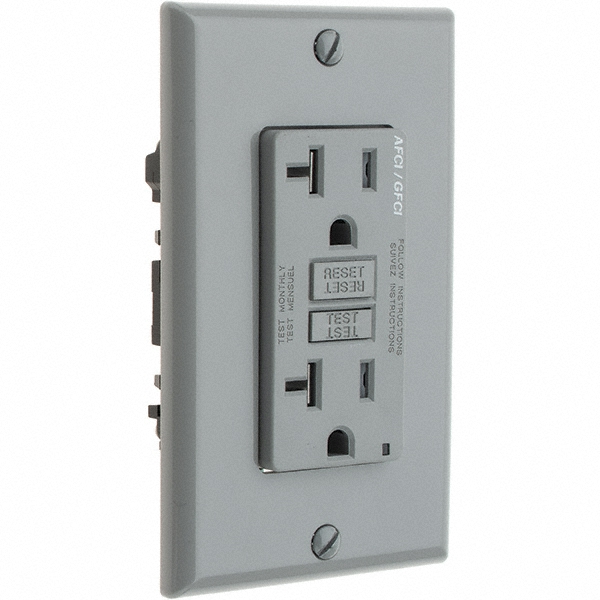 Cooper Wiring Devices 1 Phase, 5-15R NEMA, 125 VAC, 15 Amp, Self Grounding, GFCI Receptacle - VGFD20V