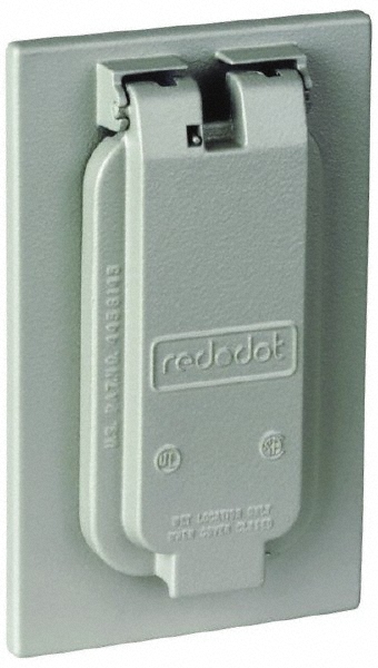 Thomas & Betts GFCI Receptacle Electrical Box Cover: Aluminum - CFSR-G