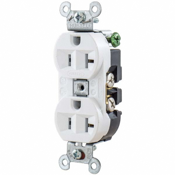 Bryant Electric Straight Blade Single Receptacle: NEMA 5-15R, 15 Amps, Grounded - 5261