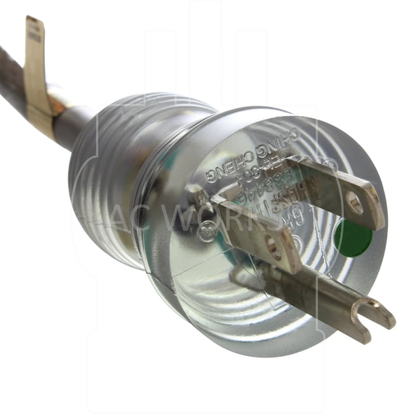 Ac Works SJTW Extension Cord, 16 AWG, Indoor, 16/3, 1 Outlets, 5-15R, Gray, PVC, 5-15P, 20 ft - MD13APR-240