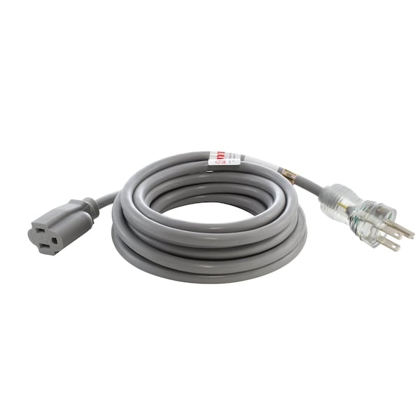 Ac Works SJTW Extension Cord, 16 AWG, Indoor, 16/3, 1 Outlets, 5-15R, Gray, PVC, 5-15P, 20 ft - MD13APR-240
