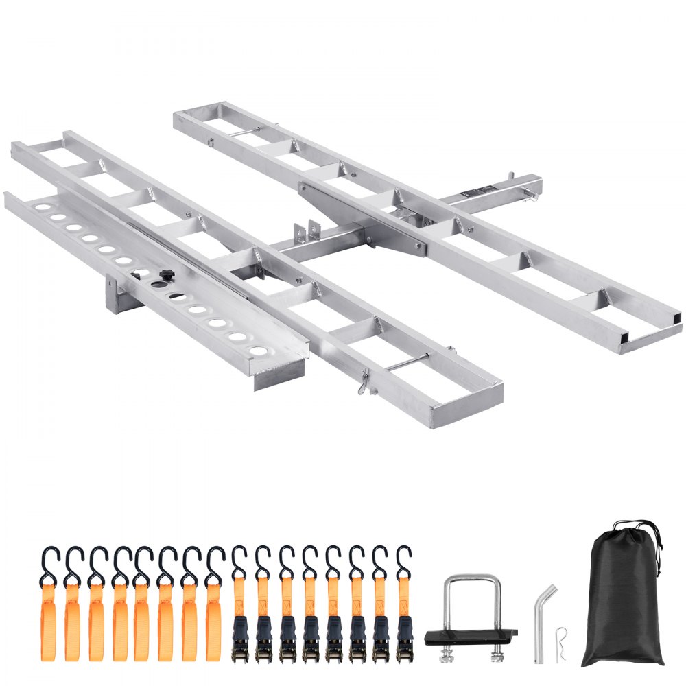 VEVOR Motorcycle Carrier Scooter Dirt Bike Hitch Mount 600LBS Rack Ramp Hauler - MTCYSJLZ600BGLI5EV0