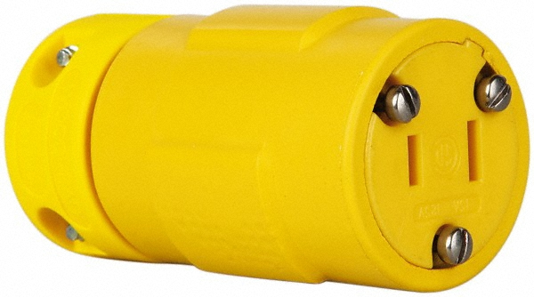 Value Collection Straight Blade Connector: Industrial, 1-15R, 125VAC, Yellow - 1504