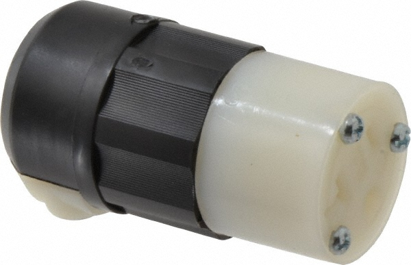 Leviton Straight Blade Connector: Industrial, 5-20R, 125VAC, Black & White - 074-5369-PLC