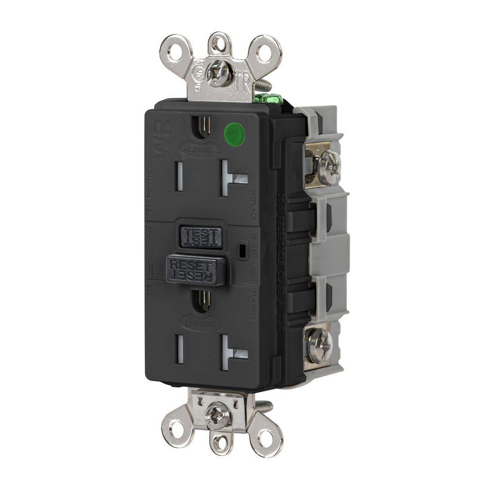 Hubbell Wiring Device-Kellems GFCI Receptacles: Receptacle Type: Duplex; Grade: Hospital; NEMA Configuration: 5-20R - GFSG8300BLK