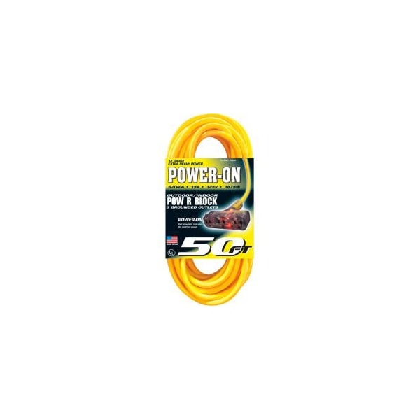 U.S. Wire & Cable SJTW Extension Cord, 12 AWG, 12/3, 50 ft - 76050