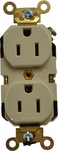 Bryant Electric Straight Blade Duplex Receptacle: NEMA 6-15R, 15 Amps, Grounded - BRY5662I