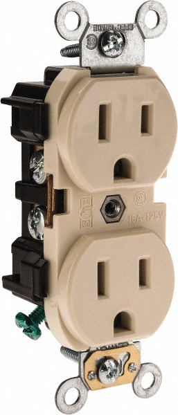 Bryant Electric Straight Blade Duplex Receptacle: NEMA 6-15R, 15 Amps, Grounded - BRY5662I