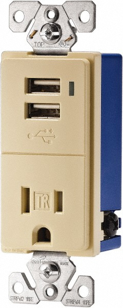 Schneider Electric USB Receptacles: Usb Connection Style: Standard; Number of USB Ports: 1; Number of Receptacles: 1; Number Of Usb Ports: 1; Number Of Receptacles: 1; Charging Power: 7.5 - XB5PUSB3