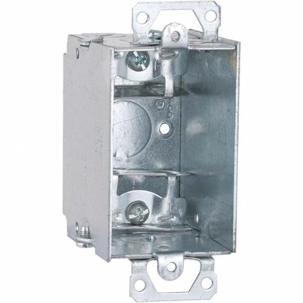Hubbell-Raco Electrical Device Box: Steel, Rectangle, 4.22" OAH, 3" OAW, 2-1/2" OAD, 1 Gang - 508