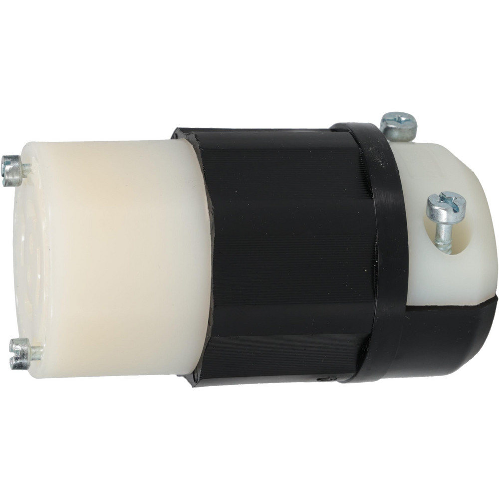 Leviton Locking Inlet: Plug, Industrial, L21-20P, 120 & 208V, Black & White - 2511